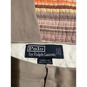 VTG Polo Ralph Lauren Ethan Pant Khaki Beige Cotton Blend Men's Trousers